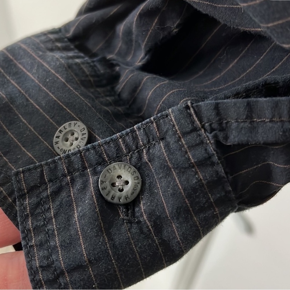 Harley-Davidson Striped Long Sleeve Button Down Shirt 2XL - Picture 5 of 6